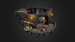 Laboratory lab, medieval, laboratory, books, telescope, diorama, science, substancepainter, substance, character, book, fantasy