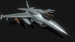 PBR Fighter Jet V2(S) (Animated) games, dog, fighter, army, fight, force, aeroplane, jet, machine, battle, aero, weapon, game, pbr, fly, air, plane, gun, war, guns