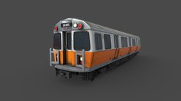 Orange Line Subway train, underground, boston, subway, transit, substancepainter, substance