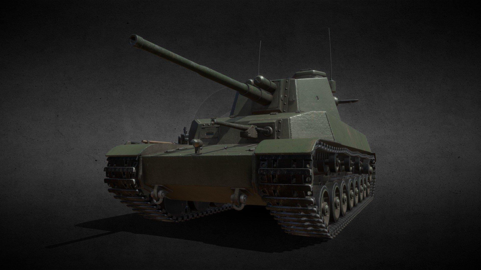 Ready to use Type 5 Chi-Ri 3d model

Type 5 Chi-Ri was a medium tank prototype developed to be a more powerful an overall better version of the previous prototype - the Type 4 Chi-To medium tank (3D model also avalible).
Only one incomplete prototype was built.

Green paint variant.

Ready to use in games or renders.

More Japanese WW II models in the collection: https://skfb.ly/oyoDN

More Tanks and Parts models in the collection: https://skfb.ly/oyoDV

More cheap or free military models in the collection: https://skfb.ly/ooYNo

4096x4096 textures:


albedo
roughness
metalness
normal map
ambient occulusion map

modelled in Blender textured in Adobe Substance 3D Painter - Type 5 Chi-Ri (IJA Medium Tank) - Buy Royalty Free 3D model by AdamKozakGrafika 3d model