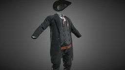 Cowboy Outfit hat, cloth, shirt, people, fashion, clothes, pants, coat, cowboy, western, boots, jeans, belt, sheriff, wear, waistcoat, character, man, clothing