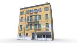 Venice Old Building venice, italy, ready, italian, realistic, old, low-poly, game, 3d, lowpoly, house, building