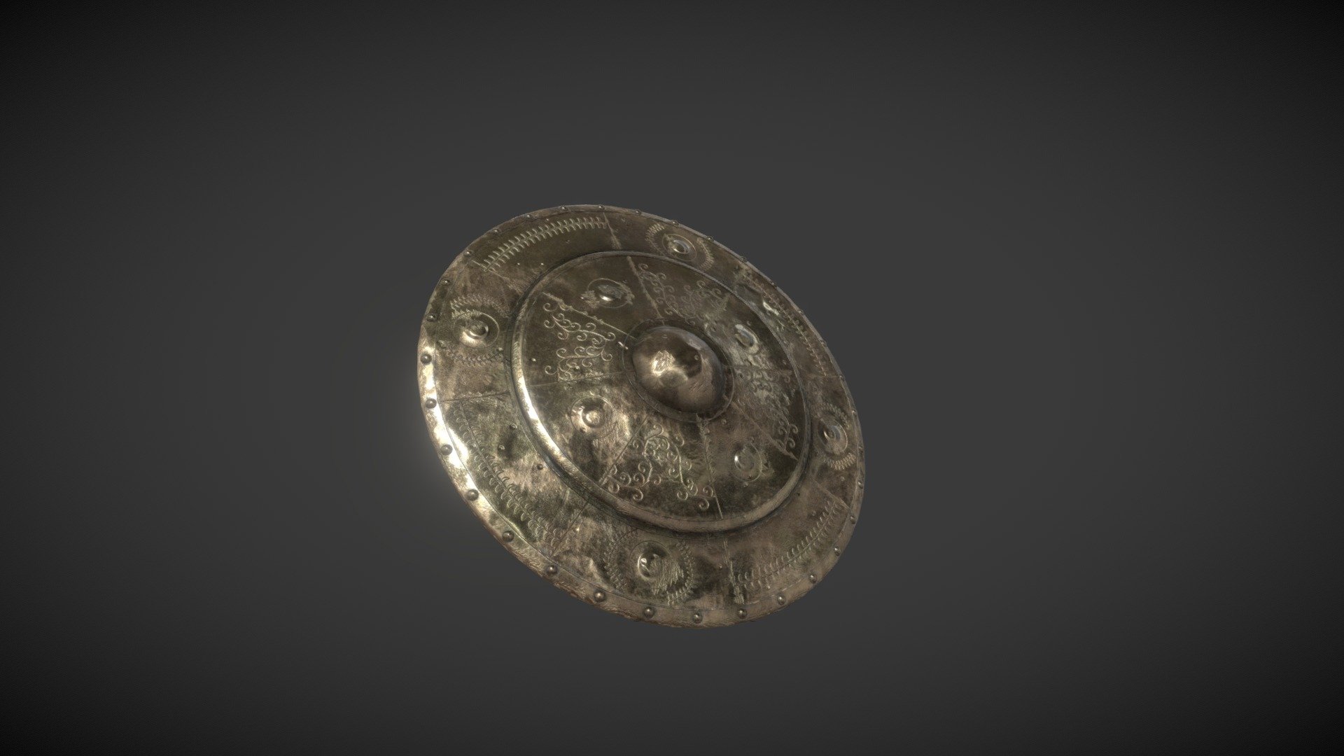 Here is a Bronze Shield I made as part of my Masters Degree for a quick idea generation module. I took inspiration from both roman shields and vikings to come up with the design. This was modelled in Autodesk Maya and Textured in Substance Painter with an idea to put it into an environment later on 3d model