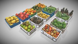Fruit and Veg Market Boxes fruit, set, market, collection, vegetables