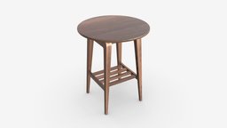 Side Table Ercol Lugo modern, empty, lugo, circle, stand, side, shape, night, brown, furniture, table, single, round, 3d, pbr, design, wood, decoration, interior, ercol