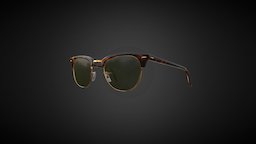 RayBan Clubmaster Sunglasses (Tortoise/Green) fashion, augmentedreality, sunglasses, virtualreality, rayban, branding, substanceray-ban, clubmaster, fotorealistic, substancepainter, low-poly, 3dmodel
