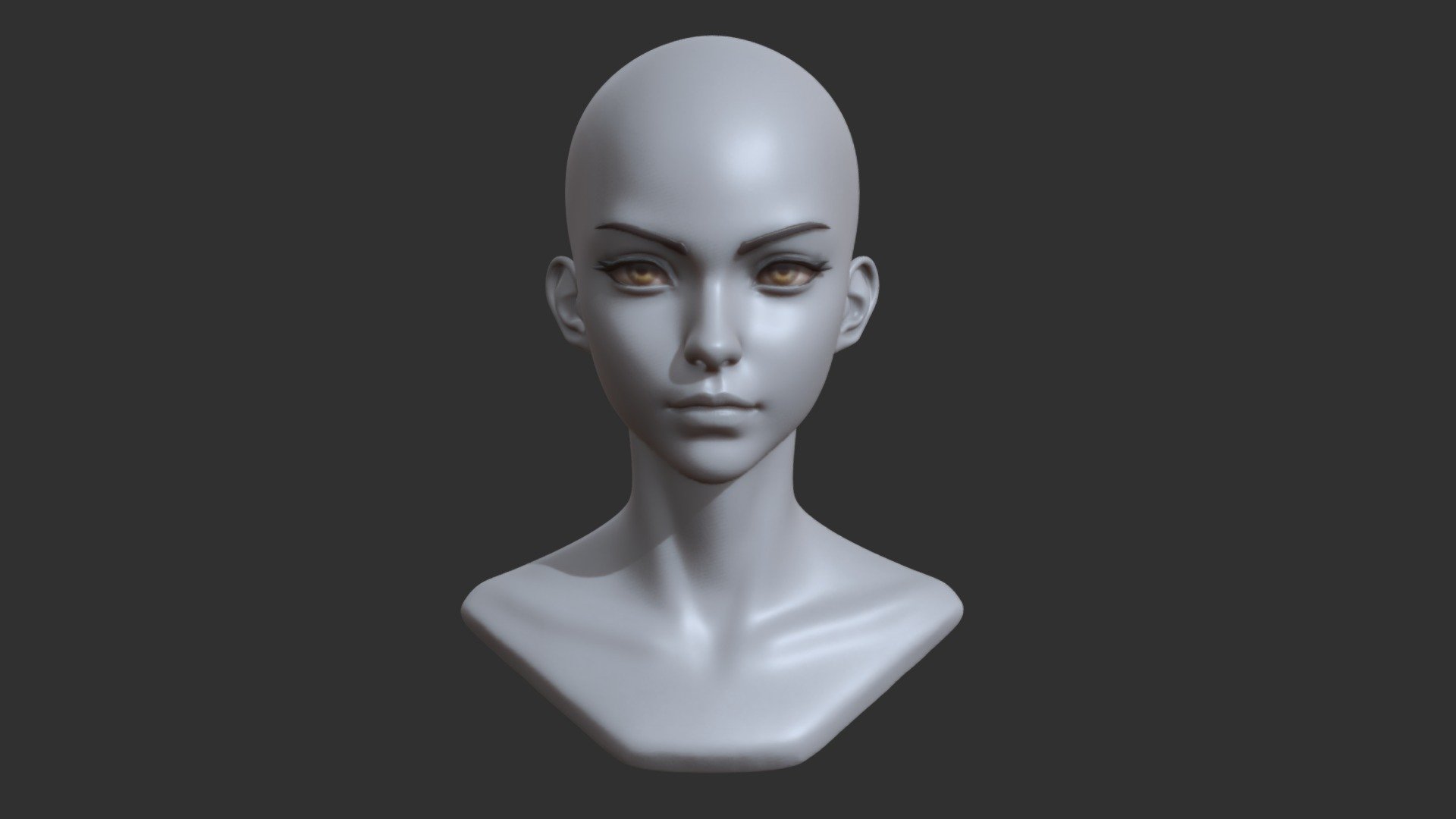 for the better part of 4 years ive been trying to refine and practice stylized faces with anime type features. Im liking more and more these types of faces that remind me of Gun-m Anime or Alita Battle Angel. 

Now you can use it to study! Enjoy! - Stylized Anime Female Head - Download Free 3D model by Rodesqa 3d model