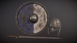 Viking Props viking, helmet, sword, shield