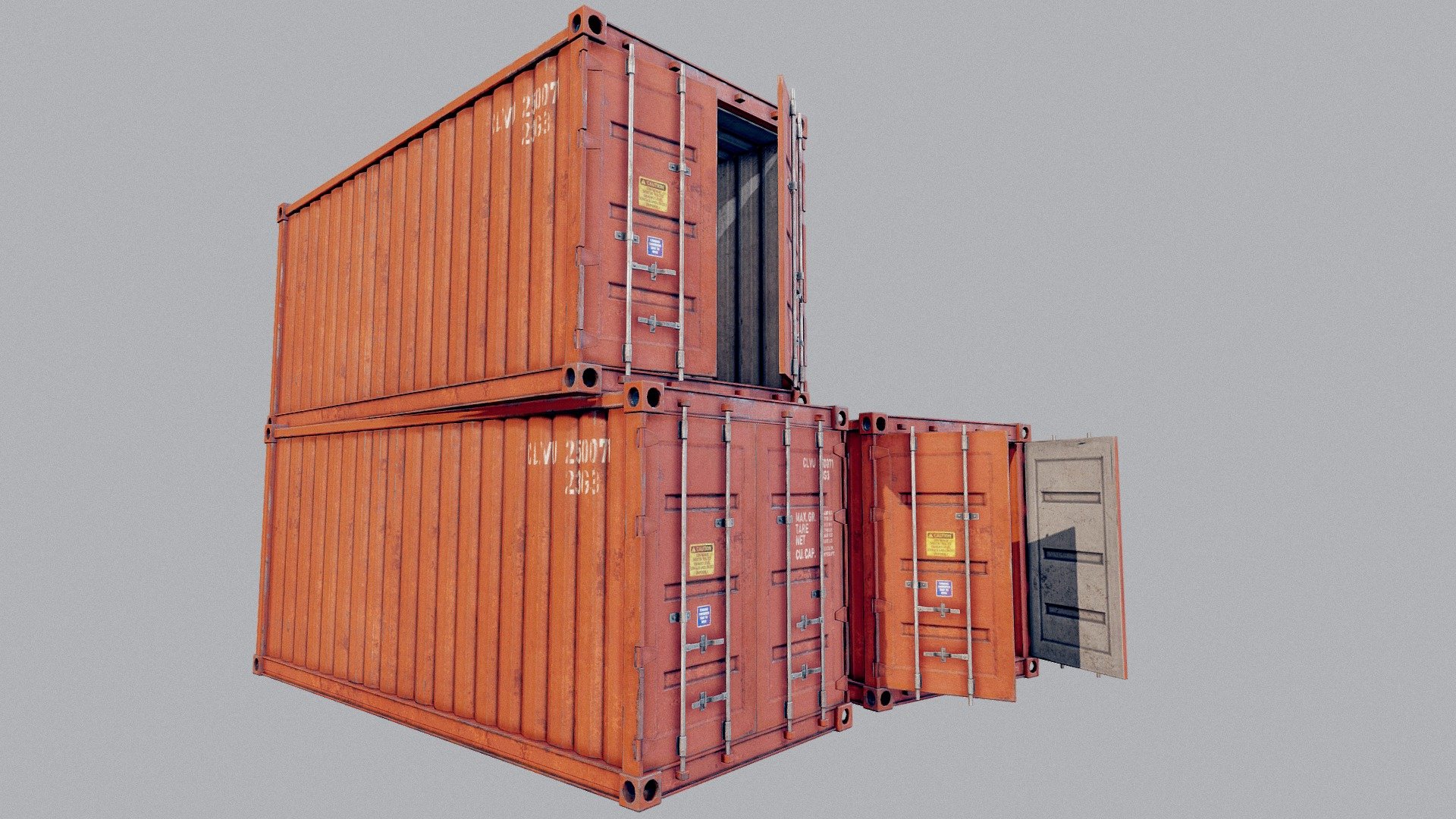 Enterable Shipping Container 01 - PBR

Very Detailed Low Poly Shipping Container with Interior, with High-Quality PBR Textures.

Because several Requests, i have made this new container which have interior.

Stickers and texts are custom made in photoshop.

Doors can be opened

Fits perfect for any PBR game as Environment Decoration etc.

Created with 3DSMAX, Zbrush and Substance Painter.

Standard Textures
Base Color, Metallic, Roughness, Height, AO, Normal, Maps

Unreal 4 Textures
Base Color, Normal, OcclusionRoughnessMetallic

Unity 5/2017 Textures
Albedo, SpecularSmoothness, Normal, and AO Maps

2x4096x4096 TGA Textures

Please Note, this PBR Textures Only. 

Low Poly Triangles 

7454 Tris
4530 Verts

File Formats :

.Max2019
.Max2018
.Max2017
.Max2016
.FBX
.OBJ
.3DS
.DAE - Enterable Shipping Container 01 - PBR - Buy Royalty Free 3D model by GamePoly (@triix3d) 3d model