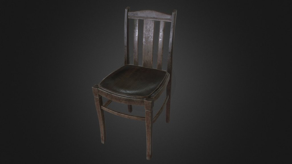 Old chair - 3D model by polynochnik 3d model