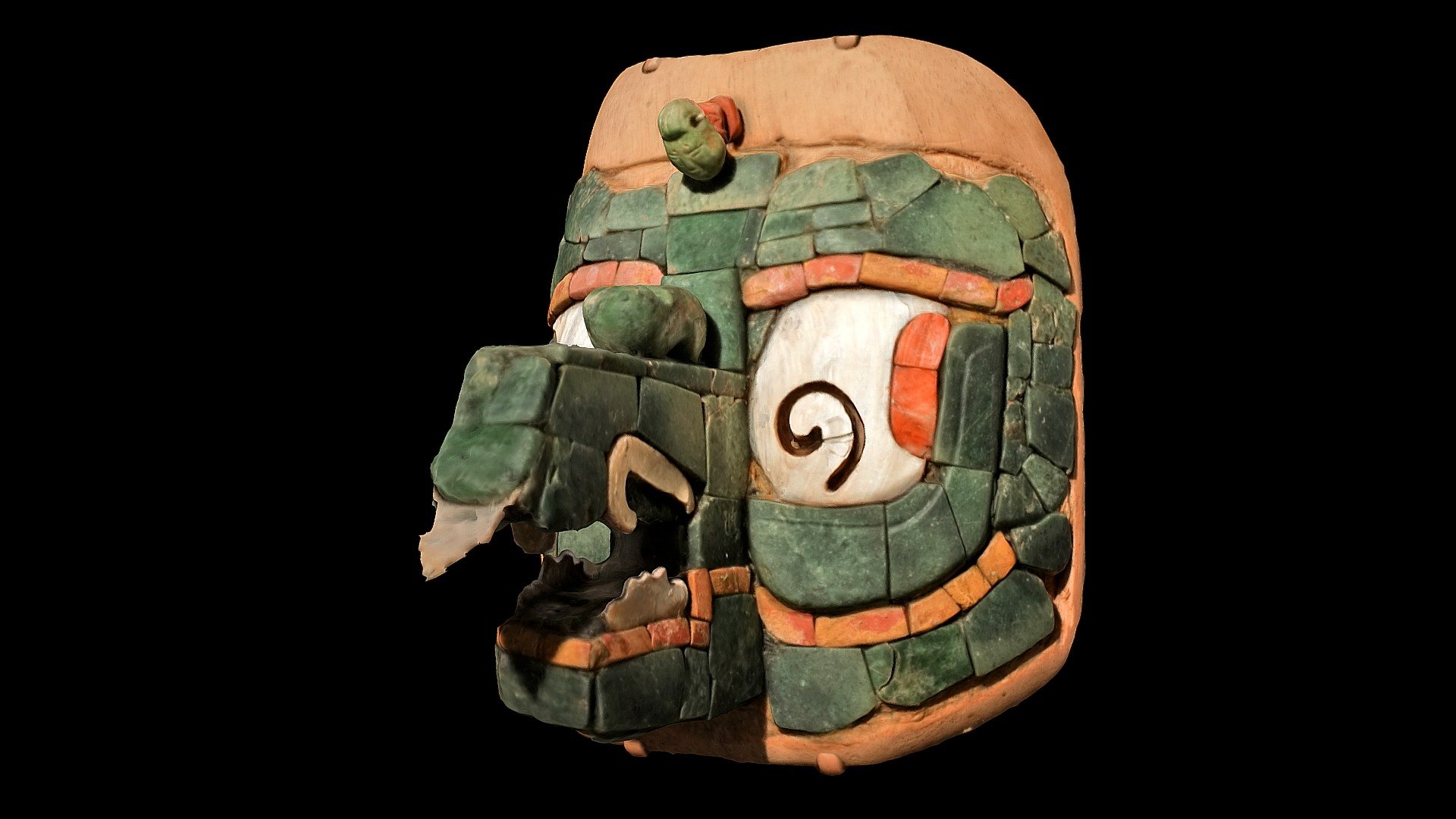 Maya, Temple XIII, Palenque, Mexico, 672 C.E. Golden Kingdoms: Luxury Arts in the Ancient Americas, The Metropolitan Museum of Art. Catalog number 138. https://www.metmuseum.org/exhibitions/listings/2018/golden-kingdoms - A headdress for a queen - 3D model by Alexandre Tokovinine (@tokovinin3d) 3d model