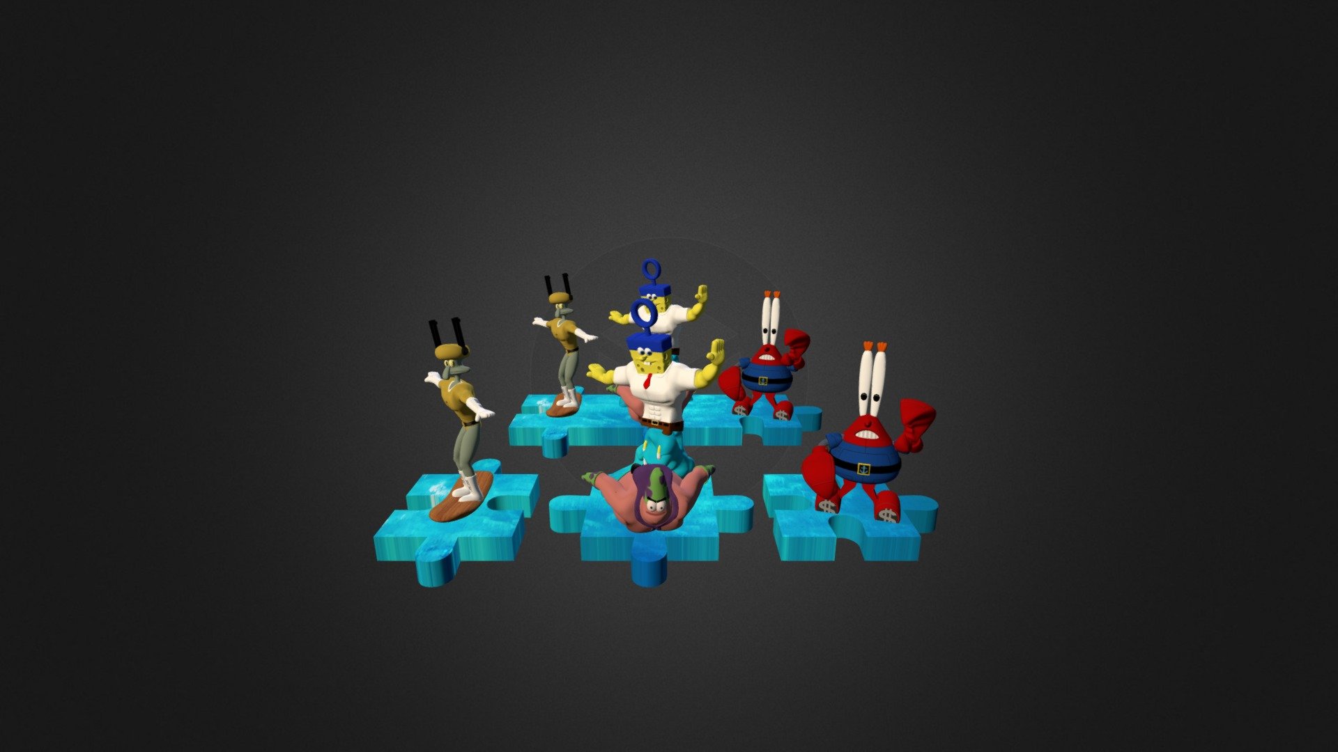 Spongebobs Puzzle 3D Print - 3D model by 3DCloud.company (@3dcloud) 3d model