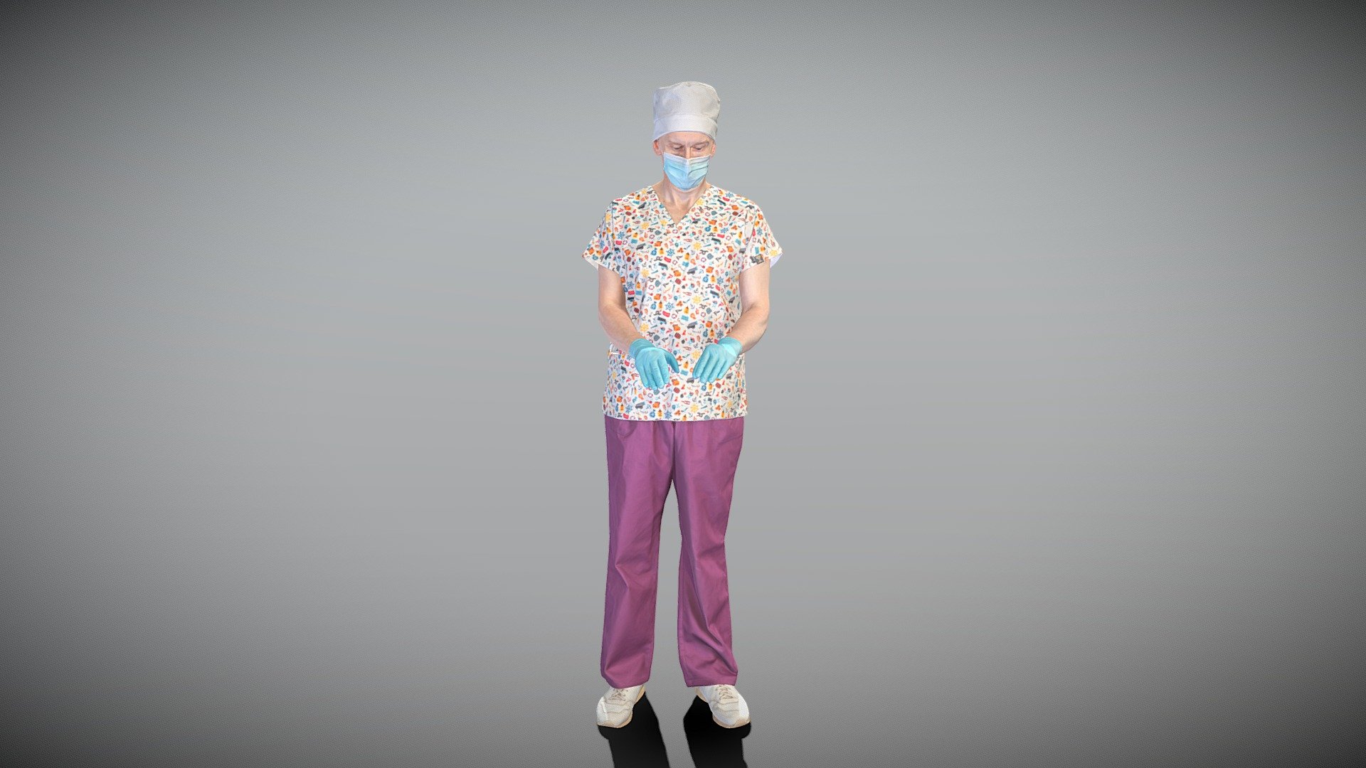 This is a true human size and detailed model of a handsome man of Caucasian appearance dressed in a medical uniform. The model is captured in typical professional pose to perfectly match a variety of architectural and product visualizations, be used as a background or mid-sized character in advert banners, professional products/devices presentations, educational tutorials, VR/AR content, etc.

Technical specifications:




digital double 3d scan model

150k &amp; 30k triangles | double triangulated

high-poly model (.ztl tool with 5 subdivisions) clean and retopologized automatically via ZRemesher

sufficiently clean

PBR textures 8K resolution: Diffuse, Normal, Specular maps

non-overlapping UV map

no extra plugins are required for this model

Download package includes a Cinema 4D project file with Redshift shader, OBJ, FBX, STL files, which are applicable for 3ds Max, Maya, Unreal Engine, Unity, Blender, etc.

3D EVERYTHING

Stand with Ukraine! - Male doctor performing surgical procedure 399 - Buy Royalty Free 3D model by deep3dstudio 3d model