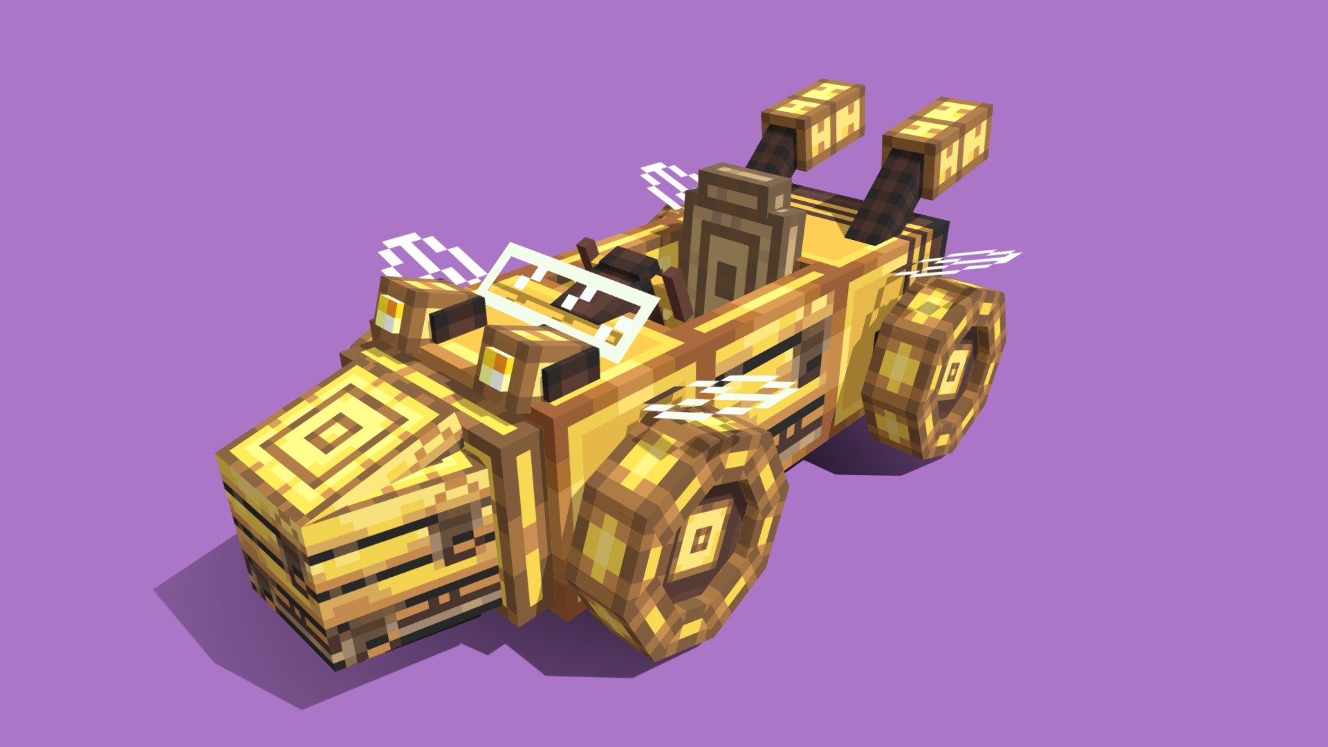 Bee hive themed racing kart in Minecraft! - Minecraft Bee Kart - 3D model by Octovon (@OctovonMC) 3d model