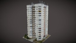 Soviet era 16 floor apartment building. Vilnius