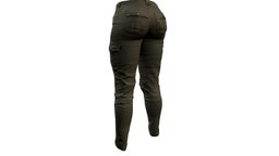 Female Biker Cargo Jeans Pants green, motor, fashion, girls, pants, biker, rider, jeans, realistic, cargo, real, womens, denim, khaki, pbr, low, poly, female
