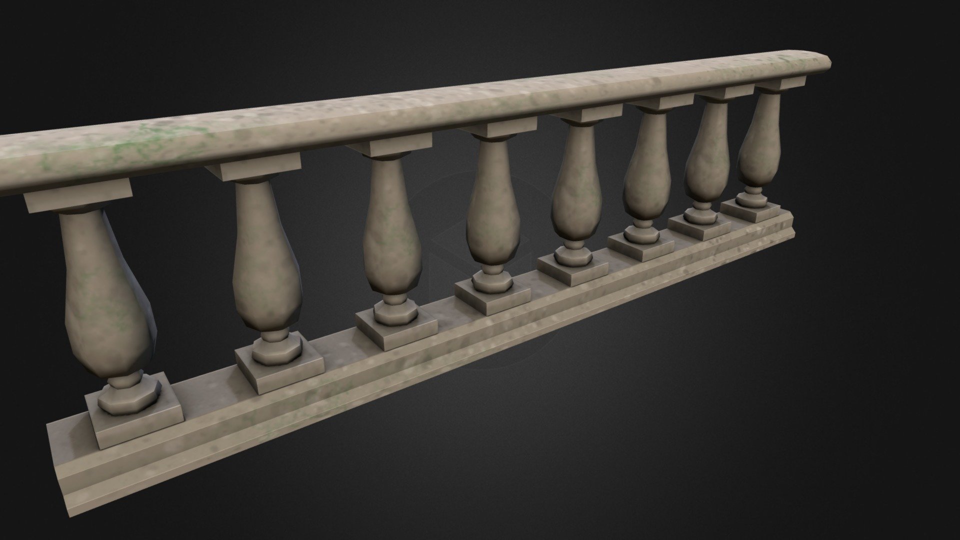 TF2-style stone railing - Stone Railing - 3D model by Forest Katsch (@ForestKatsch) 3d model