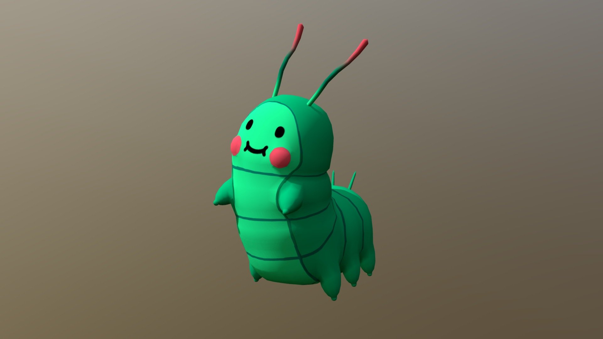 A character from my senior thesis, Roly Poly - Caterpillar - 3D model by judiethai 3d model