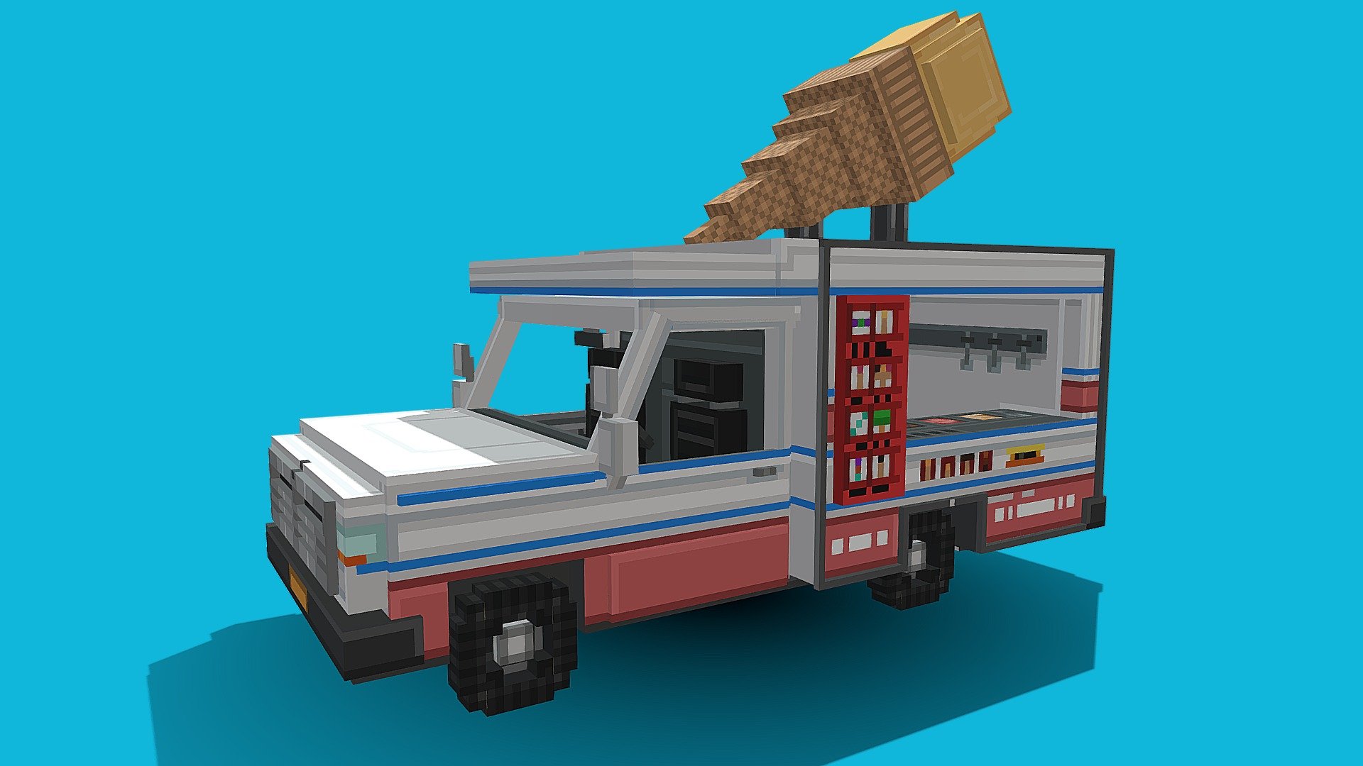 This ice-cream truck, complete with a 3D cone on its roof, is equipped with double freezer boxes, and tubs of ice cream flavours on the countertop


About the Project



Modelled and Textured by Sam McLaughlin (Bhuna)

Made in Blockbench




Contact Me
Available for Marketplace or Minecraft work





Follow me on twitter




Contact me on Discord: Sam McLaughlin#4095


 - Ice Cream Van - 3D model by Sam McLaughlin (@BhunaBoy) 3d model