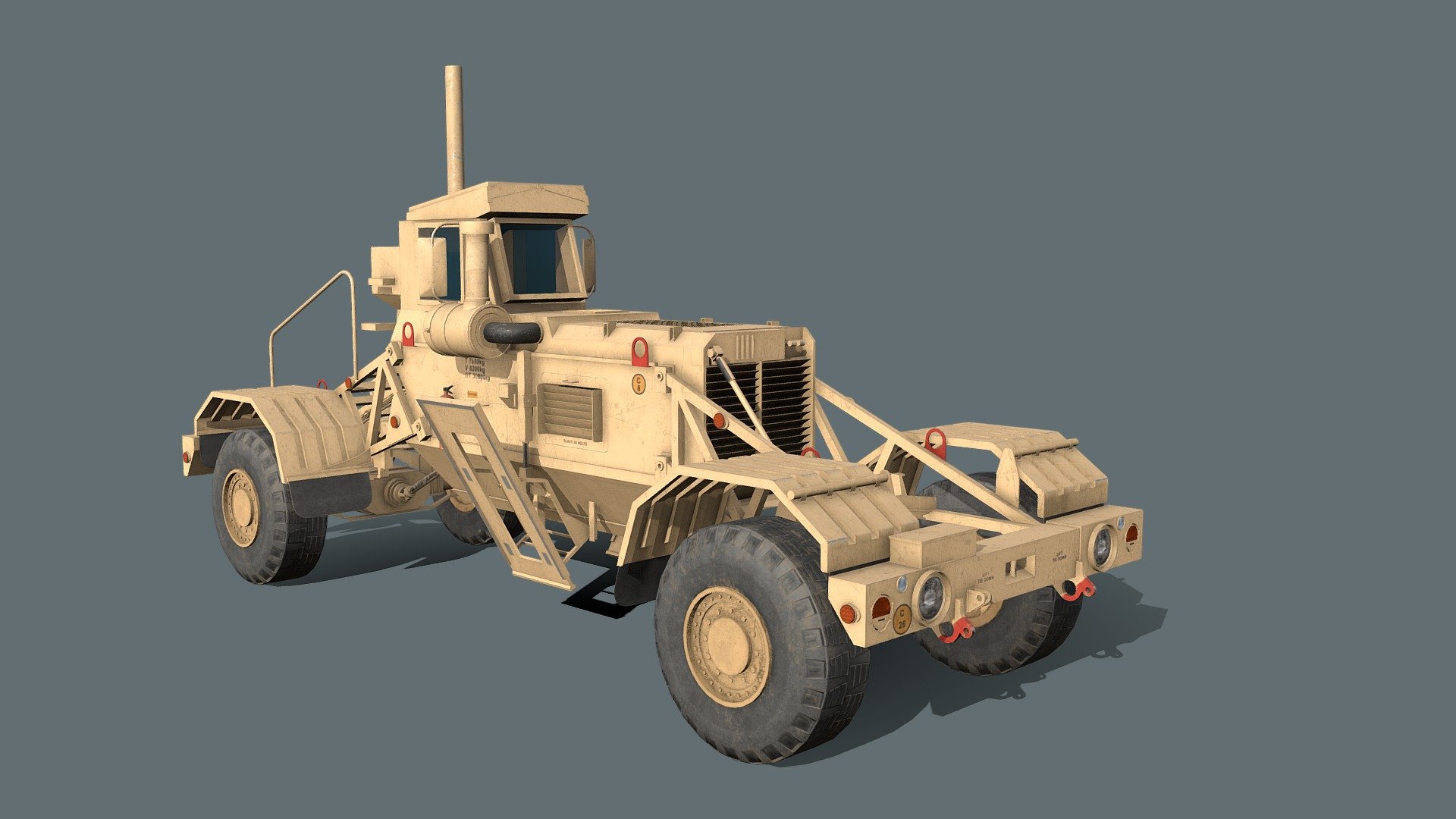 The Husky VMMD (Vehicle-Mounted Mine Detection) is a South African configurable counter-IED MRAP designed for route clearance and demining. It is designed to assist in the disposal of land mines and improvised explosive devices.
The Husky is manufactured in South Africa by DCD Protected Mobility and American C-IED company Critical Solutions International 3d model