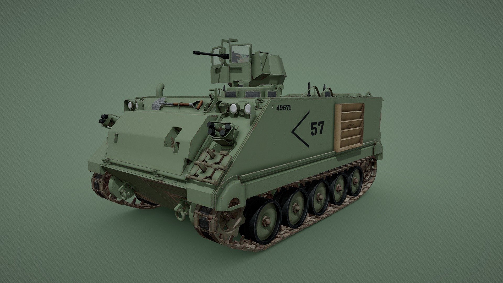The M113 is a fully tracked armored personnel carrier (APC) that was developed and produced by the FMC Corporation. The M113 was sent to United States Army Europe to replace the mechanized infantry's M59 APCs from 1961. The M113 was first used in combat in April 1962 after the United States provided the South Vietnamese Army (ARVN) with heavy weaponry such as the M113, under the Military Assistance Command, Vietnam (MACV) program. Eventually, the M113 was the most widely used armored vehicle of the U.S. Army in the Vietnam War and was used to break through heavy thickets in the midst of the jungle to attack and overrun enemy positions. It was largely known as an &ldquo;APC