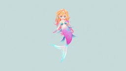 Mermaid_Lucy underwater, 3dart, aquatic, mermaid, beach, charadesign, fairytail, originalcharacter, charactermodel, maya, 3d, photoshop, lowpoly, sketchfab, sea, half-human