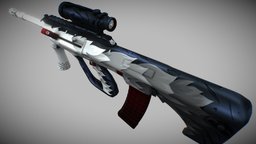WHITE FANG :: AUG valve, white, painted, global, claw, offensive, csgo, furry, paw, fang, texture, digital, steamworkshop, wolf, hand