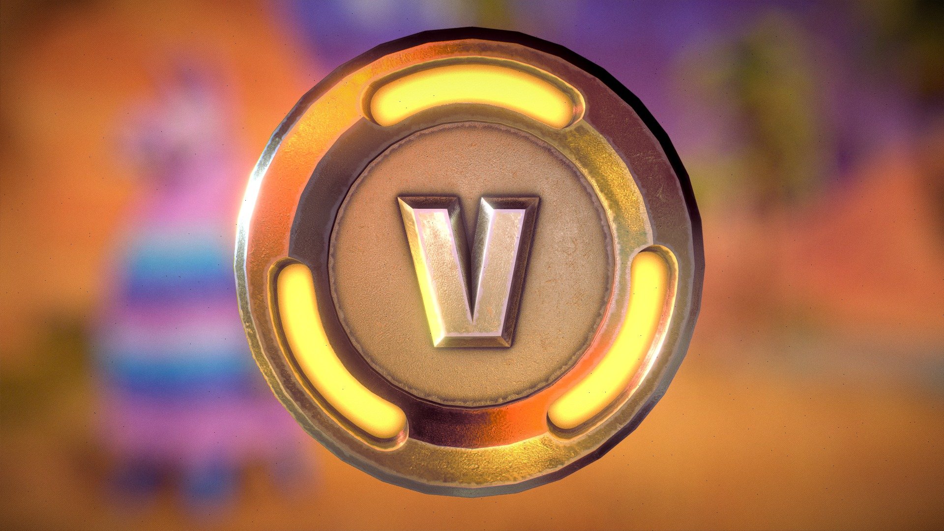 Golden v-bucks coin from Fortnite videogame. You can use it anywere! Suitable for game engines. Included uv map, low poly and PBR! - Golden Fortnite v-bucks - Buy Royalty Free 3D model by MIKSHER (@miksherstud) 3d model