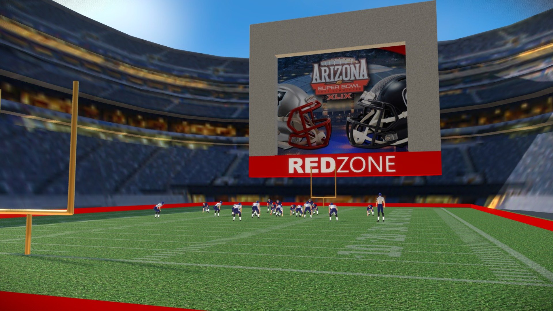 Superbowl Sunday 2015! Patriots vs Seahawks - Architecture - Superbowl 2015 Kickoff - Buy Royalty Free 3D model by Virtual Studio (@virtualstudio) 3d model