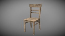 Wood Chair woodenchair, woodchair, blendermodel, substancepainter, substance, blender, postapocalypsechair