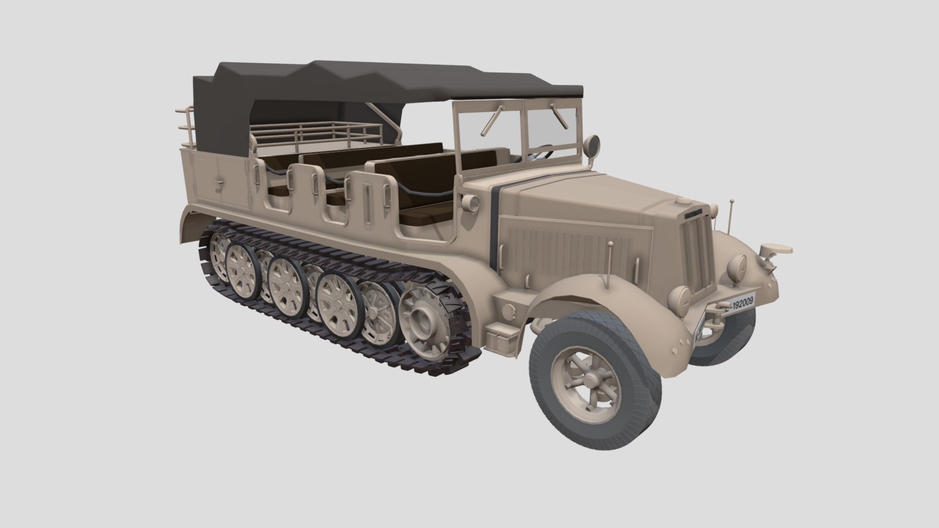 German 8 ton SEMI Track Sd.Kfz 7.

The Sd.Kfz. 7 was a half-track military vehicle used by the German Army, Luftwaffe and Waffen-SS during the Second World War.

二戰德國半履帶 8 噸人員輸送/牽引車。 - SD.KFZ. 7 APC - 3D model by Basic Hsu (@Hsu.Pei.Ge) 3d model
