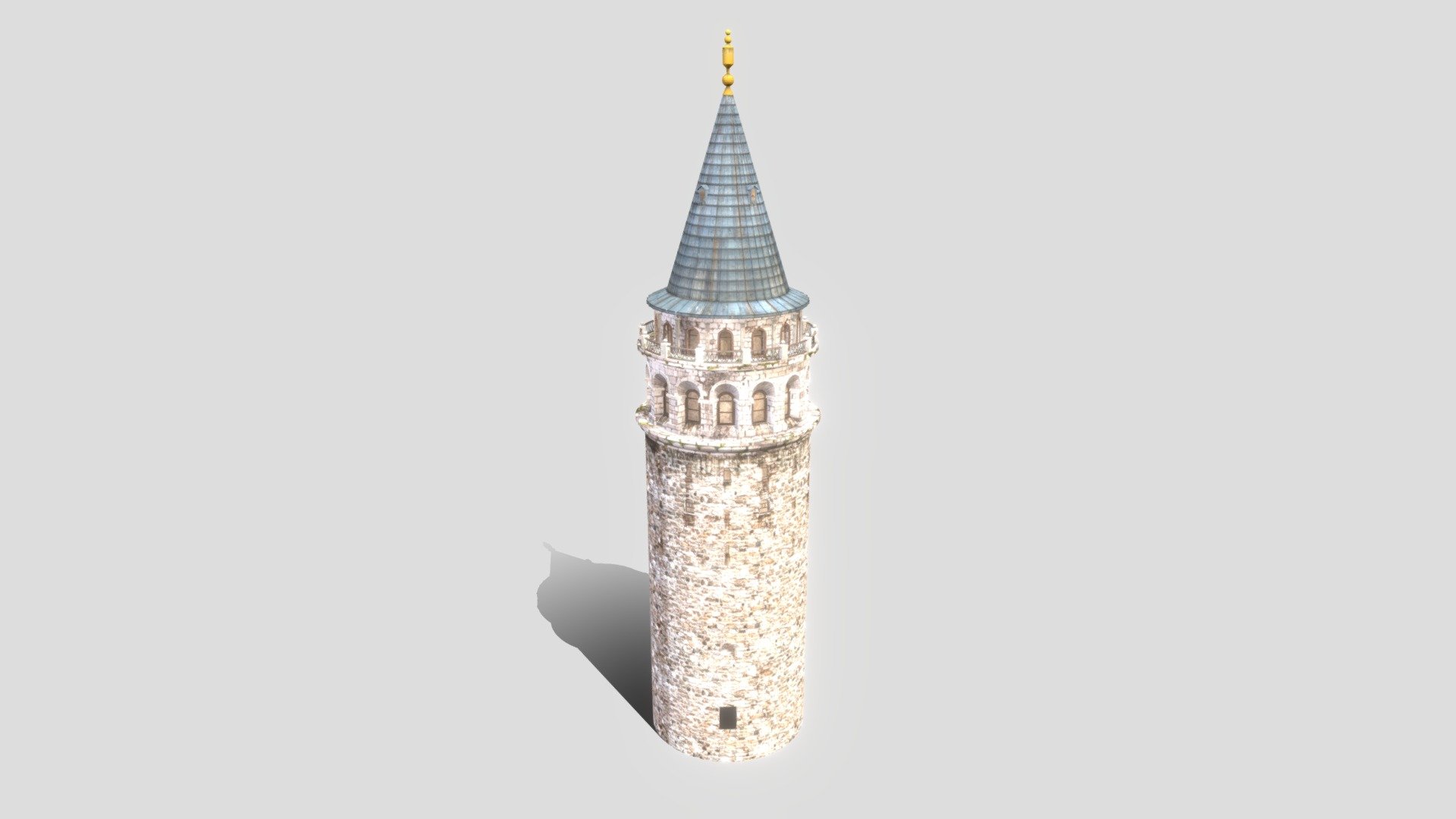 Galata Tower - 3D model by Mimetic Studio (@mimetic) 3d model