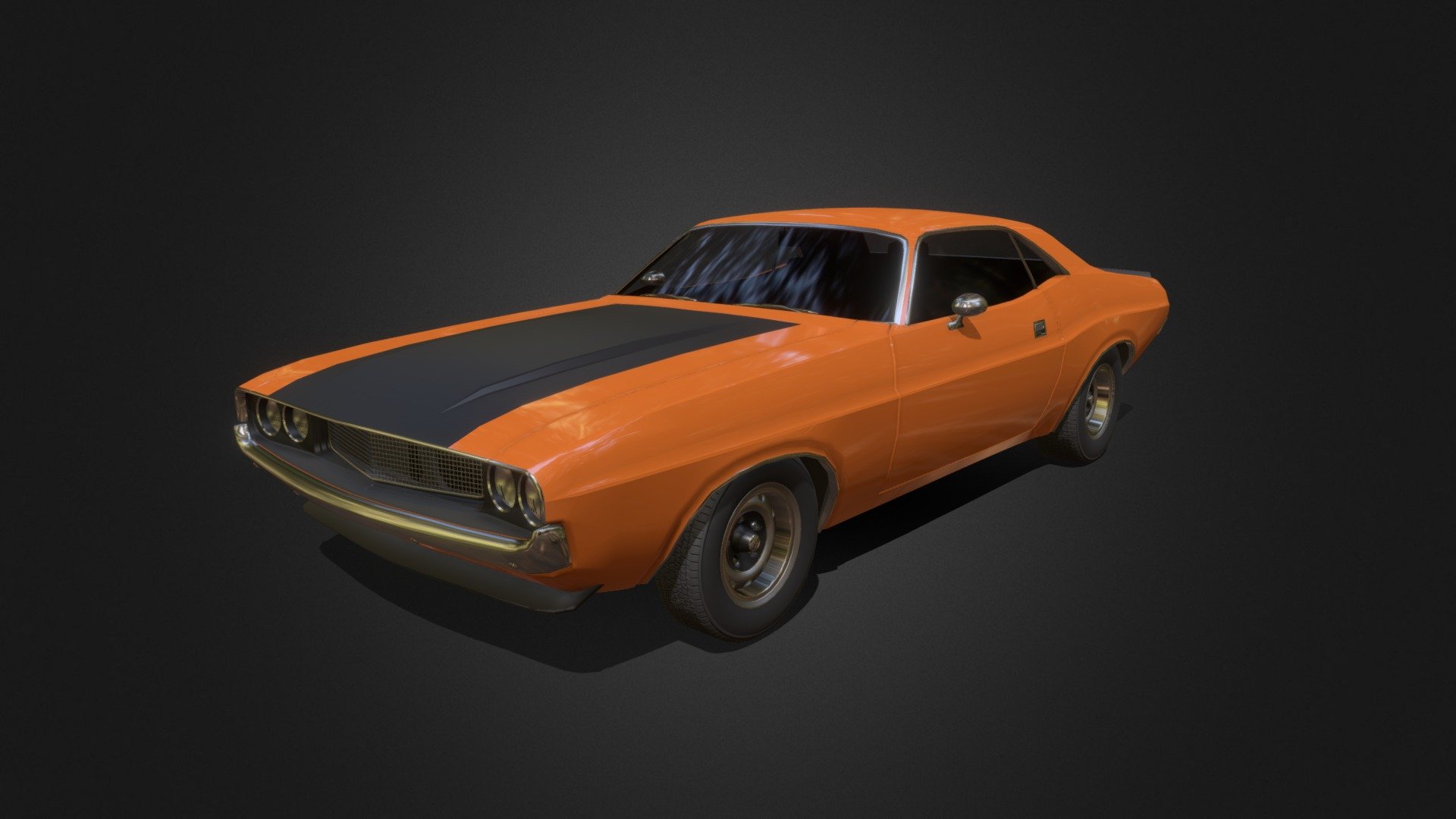 Game-ready vehicle model with Textures, 4 LOD states, and simplified collision meshes.

Vehicle model is based on 1970s car designs with classic muscle car wheels 3d model