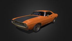 1970s Muscle Car #2 muscle, classic, automotive, old, coupe, game-ready, blender, vehicle, car
