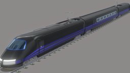 3d_train_02 train, locomotive, track, transport, railway, carriage, eurostar