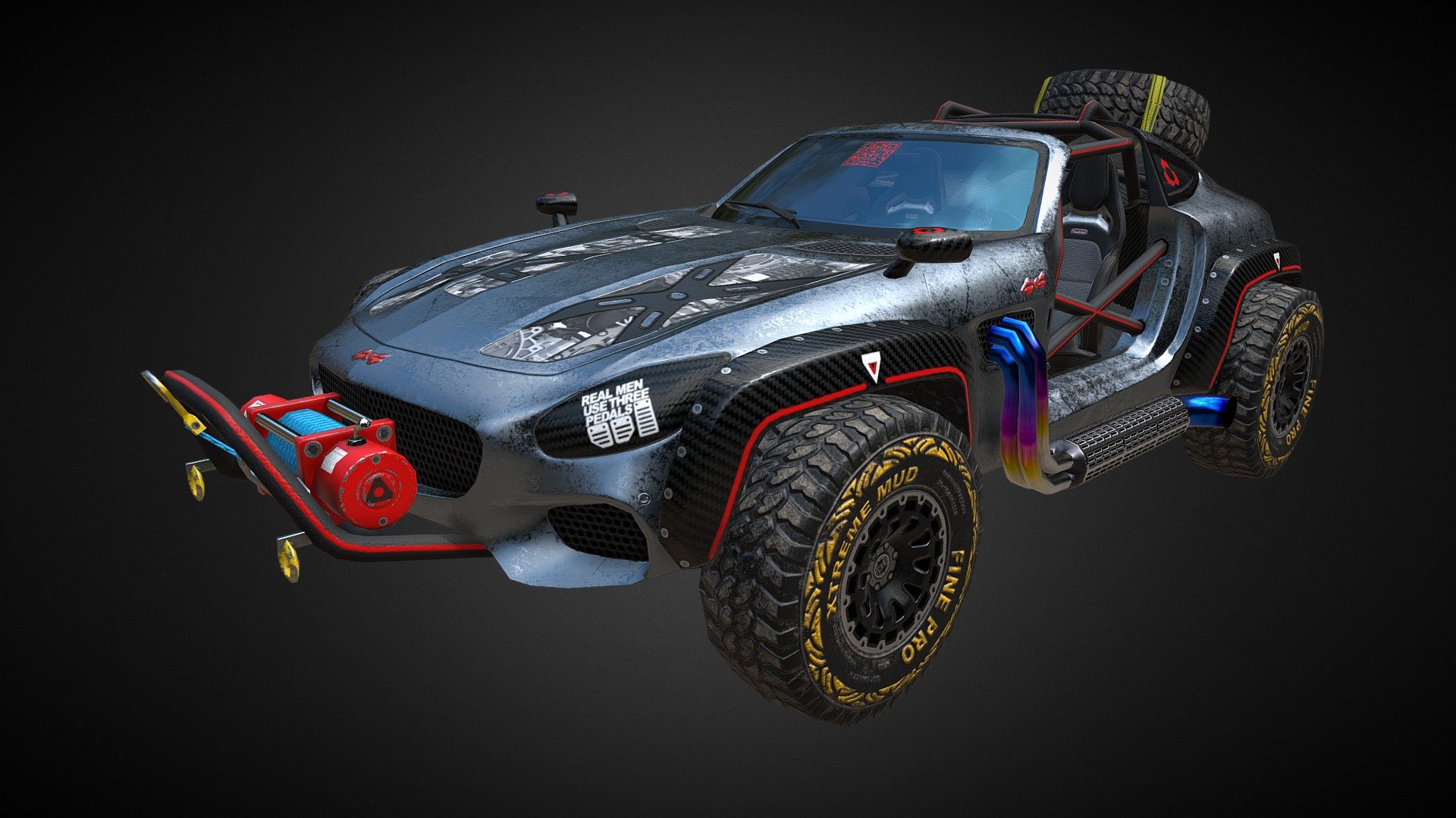 Car model  for mobile game -  https://play.google.com/store/apps/details?id=com.gdcompany.metalmadness - 4X4 - 3D model by dimal965 3d model