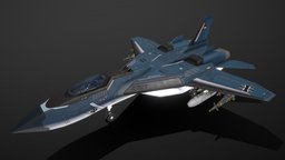 Scifi Fighter LK8 fighter, starship, spacecraft, interceptor, aircraft, jet, game-ready, superior, pbs, msgdi, pbr, lowpoly, scifi, air, ship, space, spaceship, noai