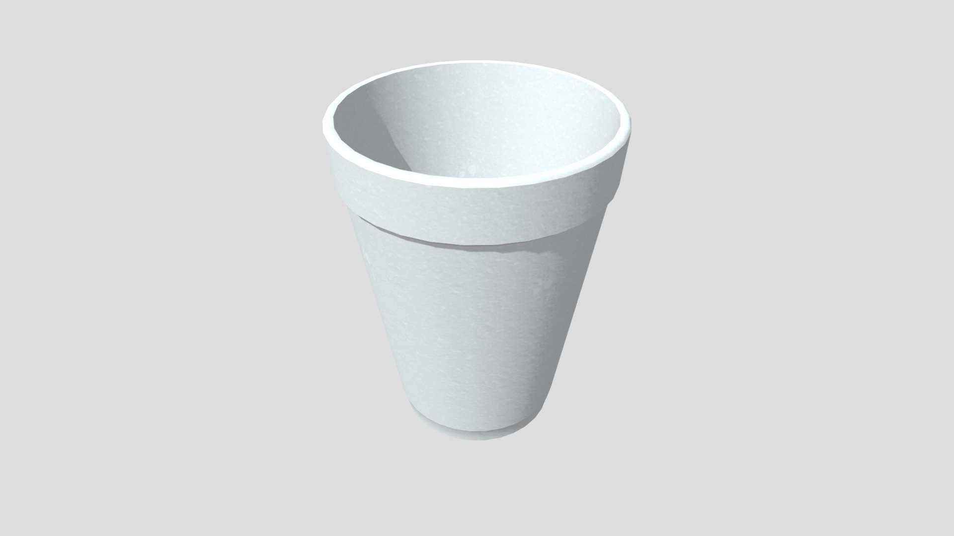This Styrofoam Cup is Viewable from all angles and Distances. The texturing is photoreal and has the white marbling that foam has. Perfect for decoration, music videos, etc.

This Includes:

The Mesh
-4K and 2K Texture Set (Albedo, Roughness, Normal, Height)

The Mesh is UV Unwrapped and can easily be retextured 3d model