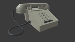 Old Office Phone office, time, communication, prop, unreal, realtime, ready, phone, real, unity, asset, game, lowpoly, low, poly
