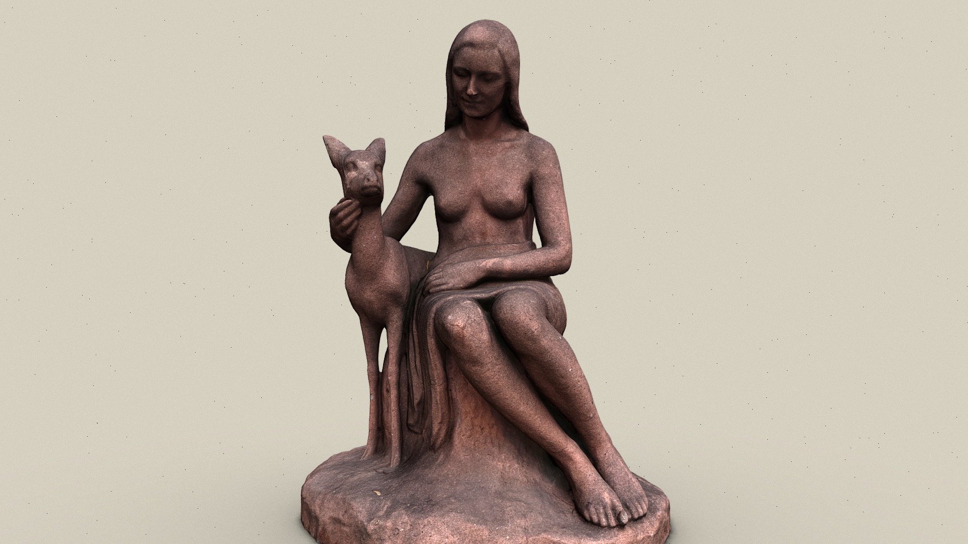 Fountain figure depicting the Brothers Grimm fairy tale &ldquo;Brother and Sister
