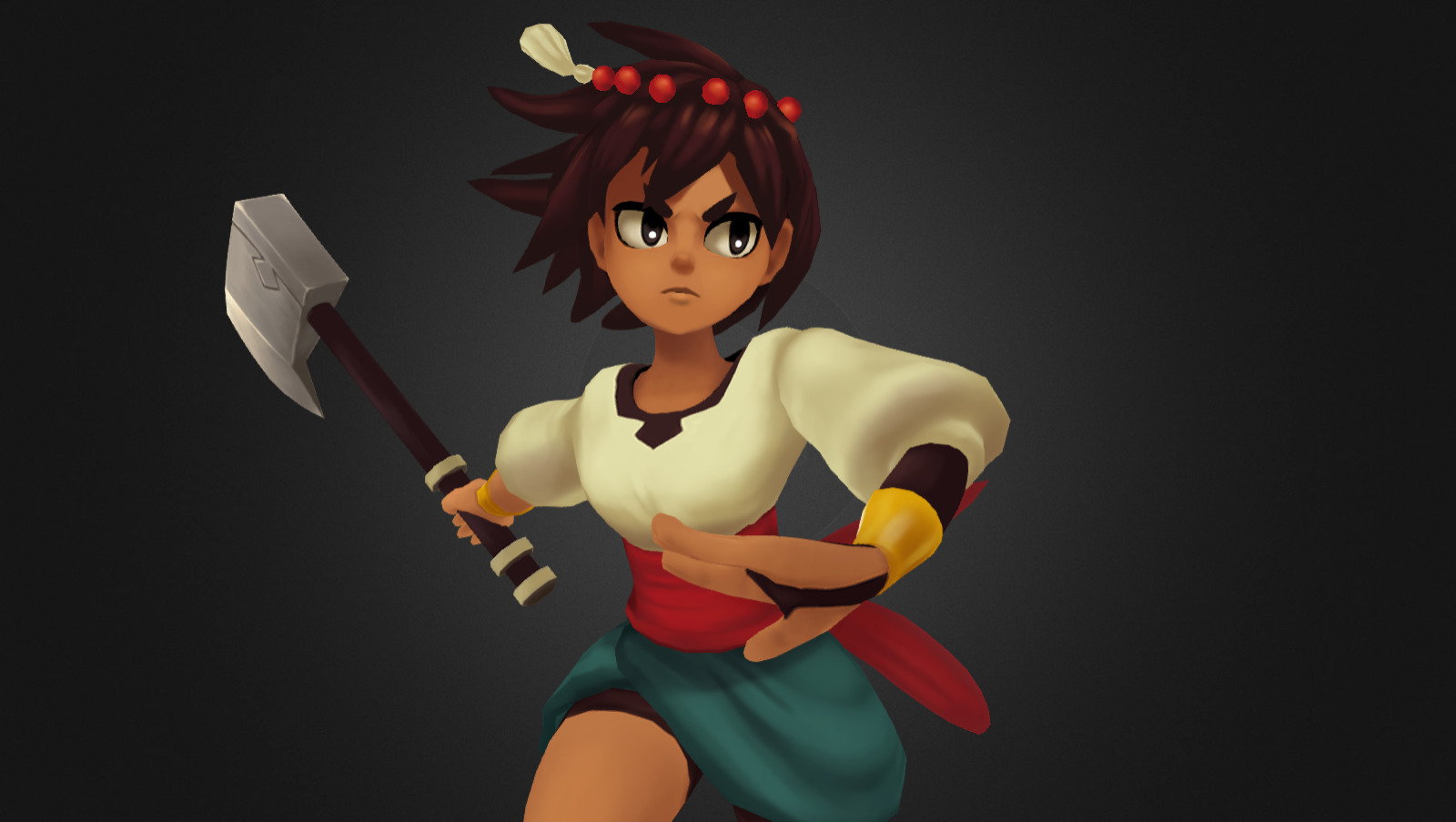 I really wanted to make some fanart of Ajna from Indivisible. Indivisible is an RPG made by Lab Zero, the creators of SKULLGIRLS. It's a game heavily inspired by Valkyrie Profile and Metroid. Check out their demo (which is available for PC and PS4) on their crowdfunding page over here: www.support-indivisible.com - Indivisible Ajna - Fanart - 3D model by Mafubash 3d model