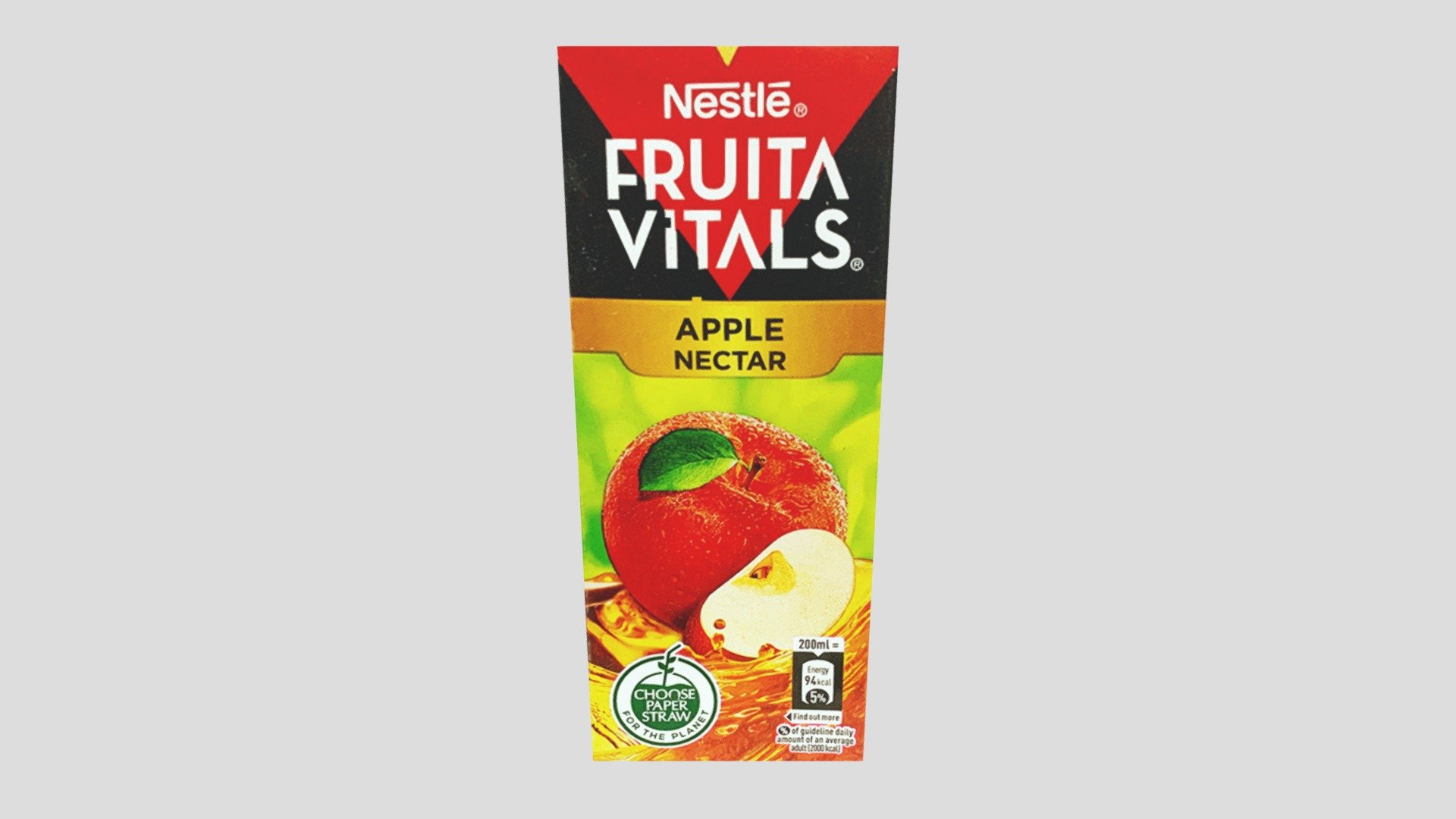Fruita Vitals Apples juice box model to integrate in your virtual, real environment,  game, animation and drinking scene 3d model