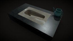 Toilet wash, indian, used, india, dirty, fbx, washroom, old, game-ready, lightmap, game-asset, uvmap, low-poly, lowpoly, toilate, indian-toilate