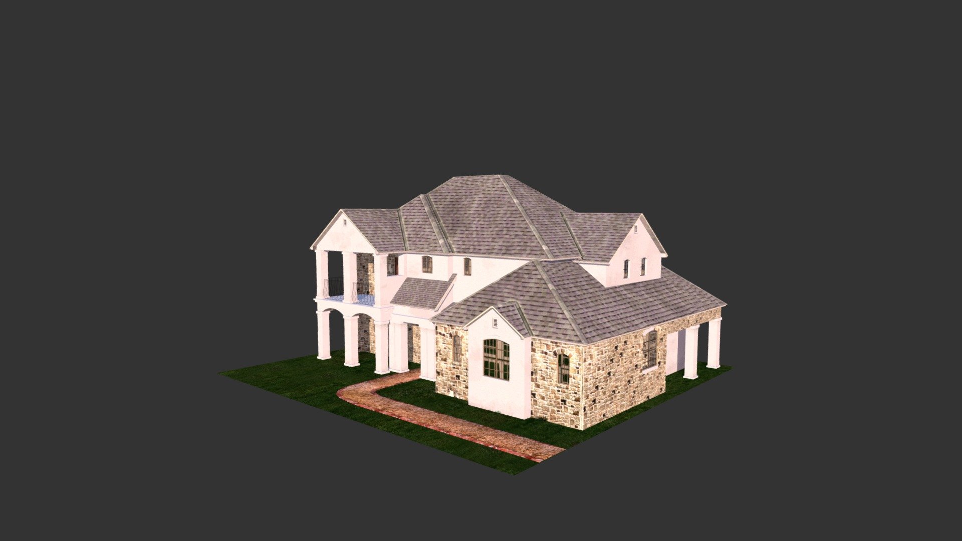 Villa low poly - Villa - 3D model by mahdyoraby 3d model