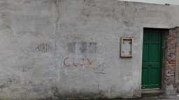 Old Graffiti Wall & Door Scan urban, graffiti, streetart, olddoor, derelict, stonework, render, city, door, wall