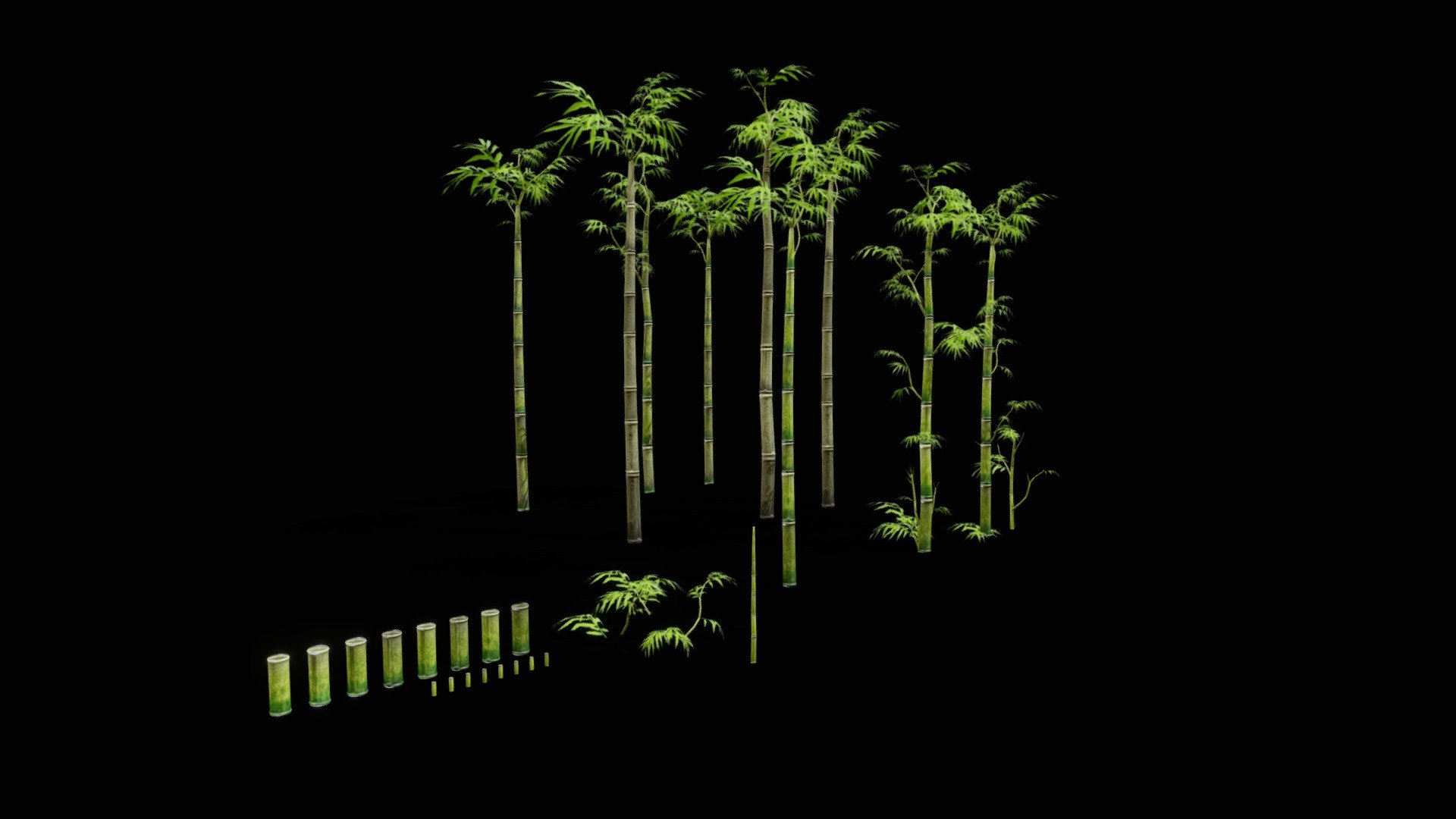 Free Bamboo Set PBR - Free Bamboo Set - Download Free 3D model by JonhGillessen 3d model