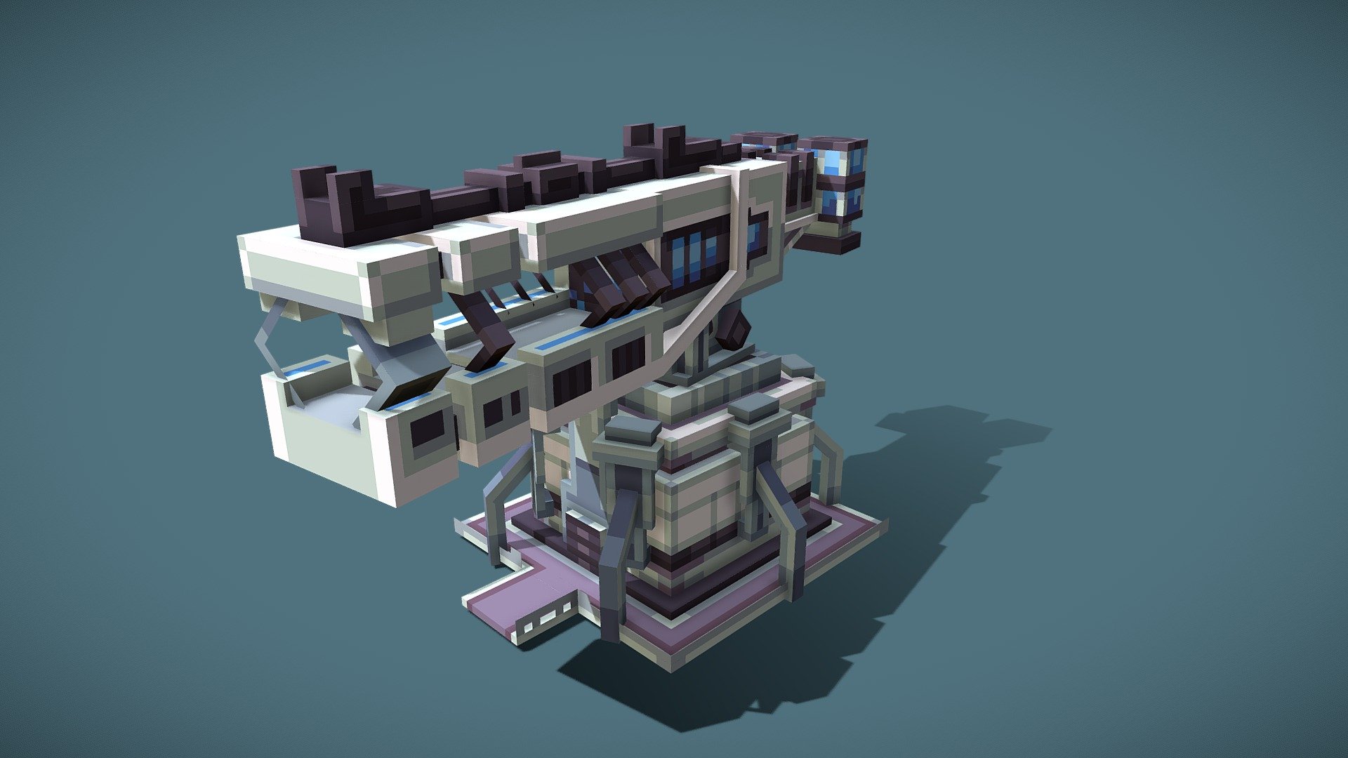 Railgun [Blockbench] - 3D model by Maks - Art (@maksart1) 3d model