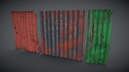 Rusted corrugated panels