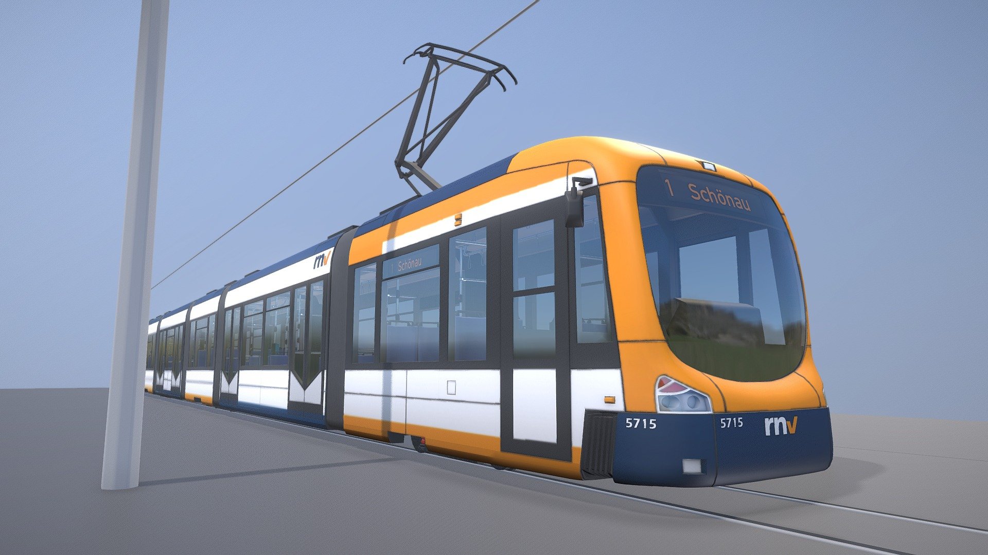 Done, this is the final verion of the RNV8 Tram so far 3d model