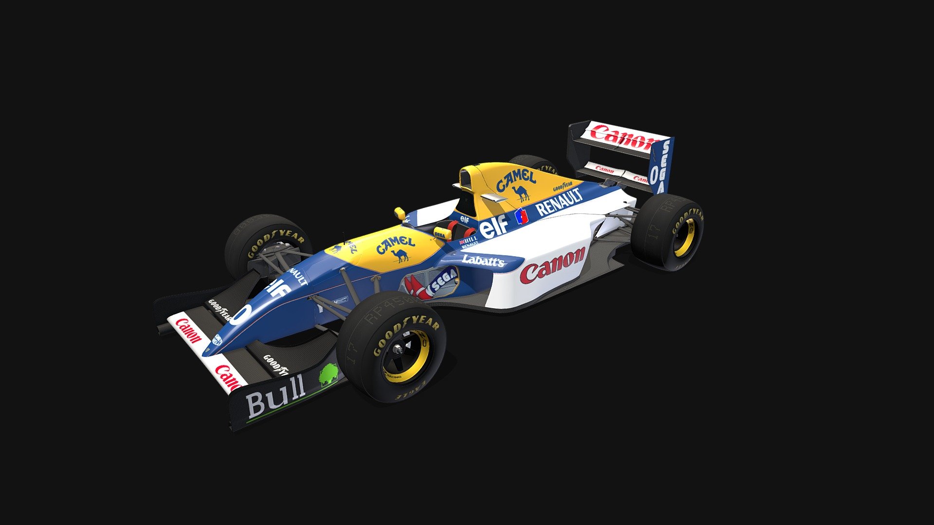3D model of Damon Hill's 1993 Williams Renault FW15C Race car - Damon Hill Williams FW15C - 3D model by Paul Flower (@ouroboros888) 3d model